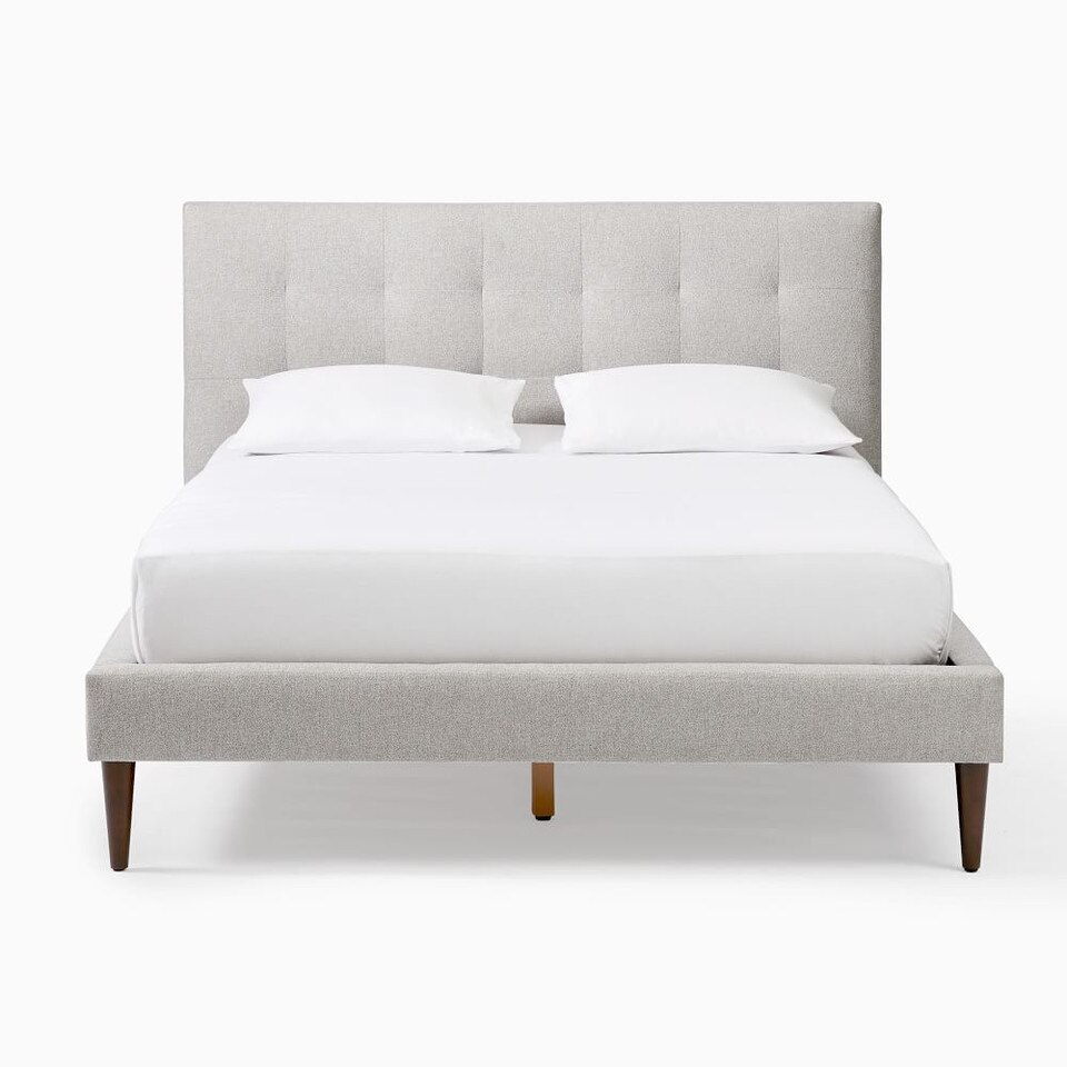 GridTufted Upholstered Tapered Leg Bed West Elm Australia